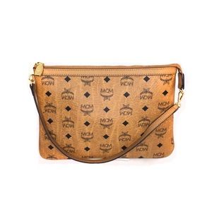 ‼️MCM Visetose Camel Wristlet/Clutch Bag Golden‼️